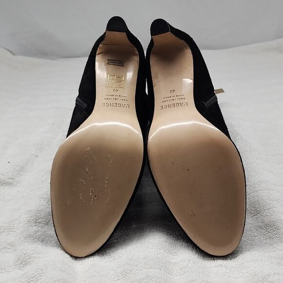 L'AGENCE ANGELIQUE MIDNIGHT LEATHER PLUSH BLACK SUEDE ANKLE BOOTS LADIES 40 NWOB - Picture 13 of 16